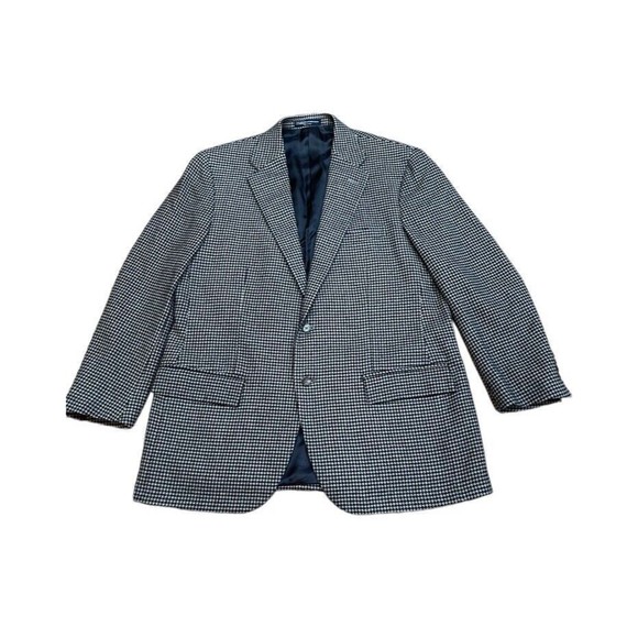 Polo Ralph Lauren Cashmere Houndstooth Blazer Sport Coat Men 44 R Made in Italy